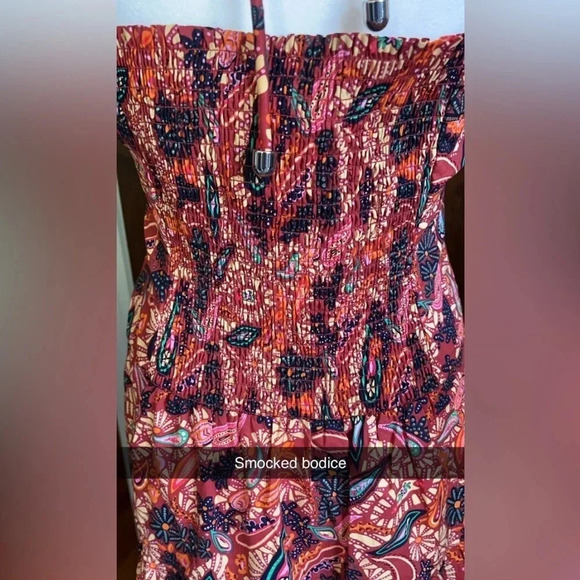 House of Harlow 1960 Revolve Paisley Cotton Halter Maxi Dress Women Size M - Picture 8 of 13